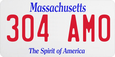 MA license plate 304AM0