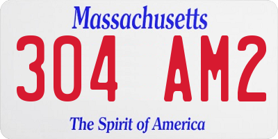 MA license plate 304AM2