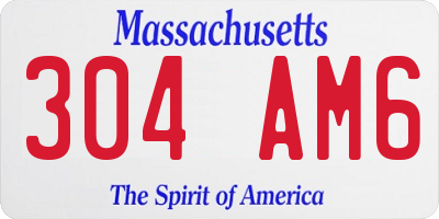 MA license plate 304AM6
