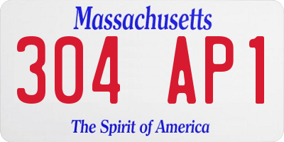 MA license plate 304AP1