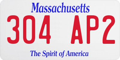 MA license plate 304AP2