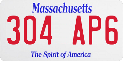MA license plate 304AP6