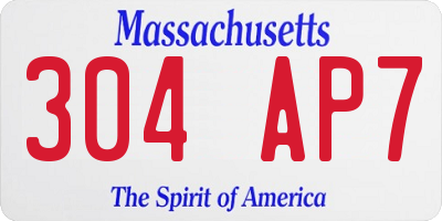 MA license plate 304AP7