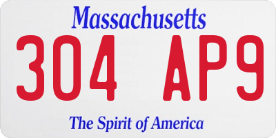 MA license plate 304AP9
