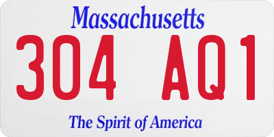 MA license plate 304AQ1