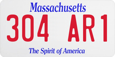 MA license plate 304AR1