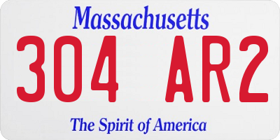 MA license plate 304AR2