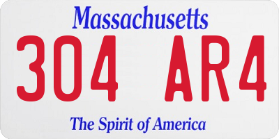 MA license plate 304AR4