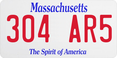 MA license plate 304AR5