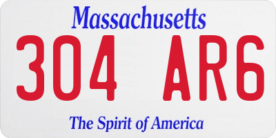 MA license plate 304AR6