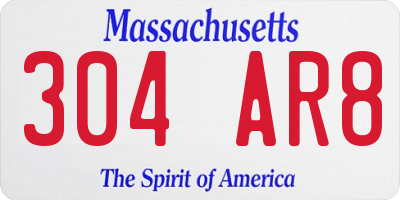 MA license plate 304AR8
