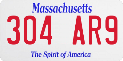 MA license plate 304AR9