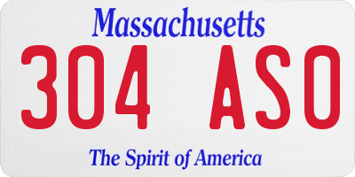 MA license plate 304AS0