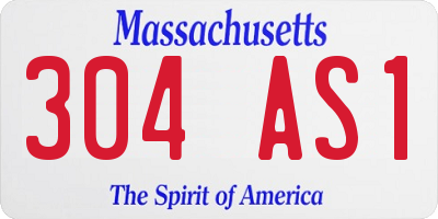MA license plate 304AS1