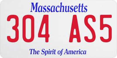 MA license plate 304AS5