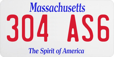 MA license plate 304AS6