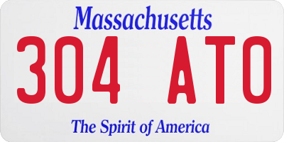 MA license plate 304AT0