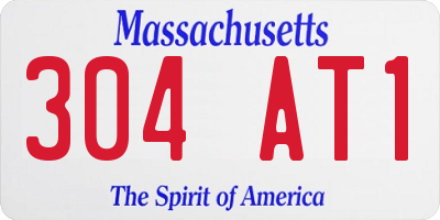 MA license plate 304AT1