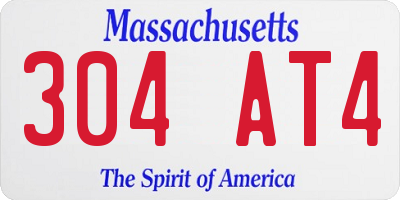 MA license plate 304AT4