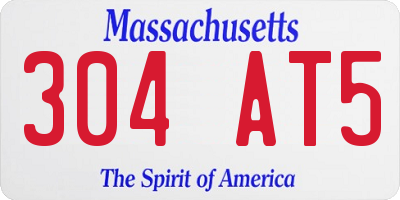 MA license plate 304AT5