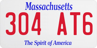 MA license plate 304AT6