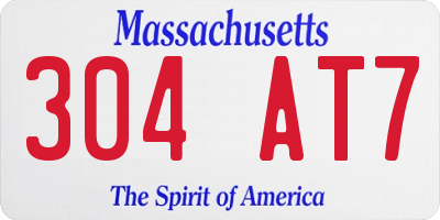 MA license plate 304AT7