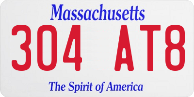 MA license plate 304AT8