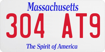 MA license plate 304AT9