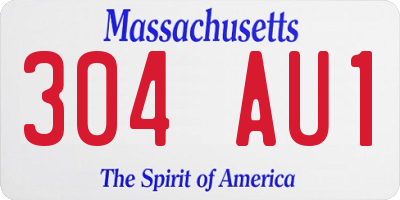 MA license plate 304AU1