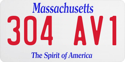 MA license plate 304AV1