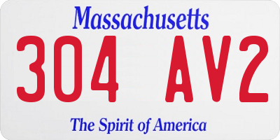 MA license plate 304AV2
