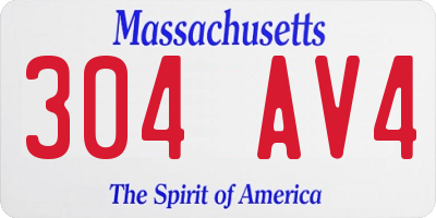 MA license plate 304AV4