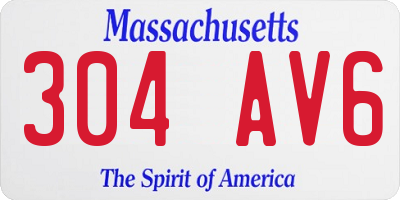 MA license plate 304AV6