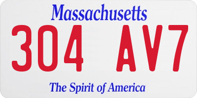 MA license plate 304AV7