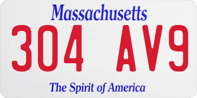 MA license plate 304AV9