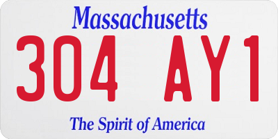 MA license plate 304AY1