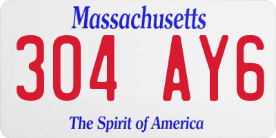 MA license plate 304AY6