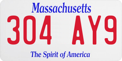 MA license plate 304AY9