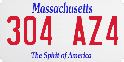 MA license plate 304AZ4