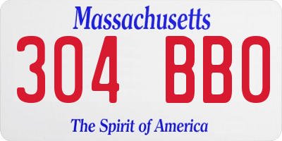 MA license plate 304BB0