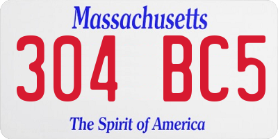 MA license plate 304BC5