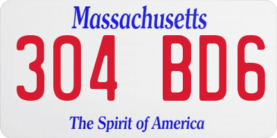 MA license plate 304BD6