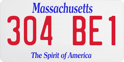 MA license plate 304BE1