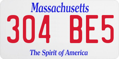 MA license plate 304BE5