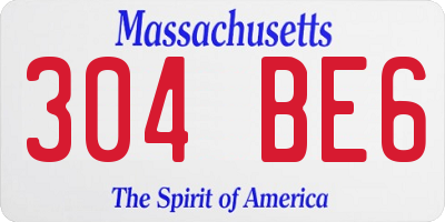 MA license plate 304BE6