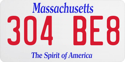 MA license plate 304BE8
