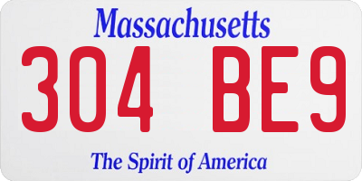 MA license plate 304BE9