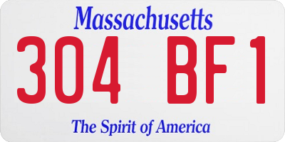 MA license plate 304BF1
