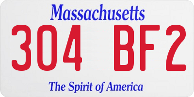 MA license plate 304BF2