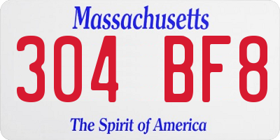 MA license plate 304BF8